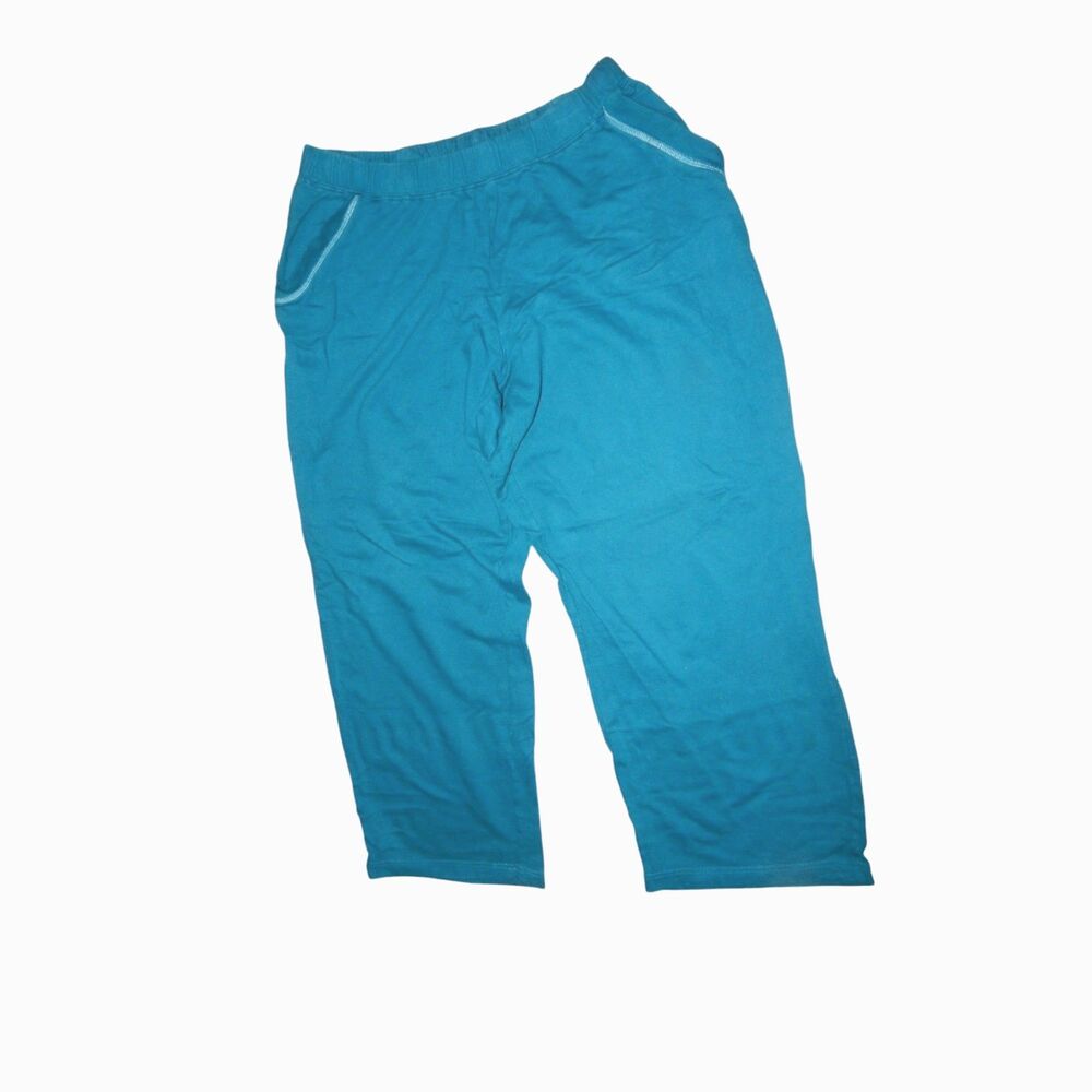 Just My Size women’s plus 1X 16W vintage dark teal Galapagos Blue cotton pants